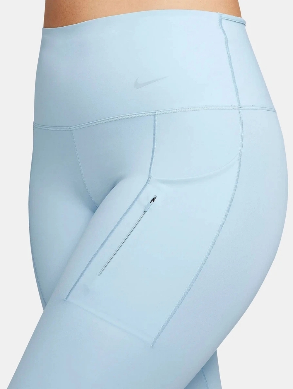 Nike Light Blue High-Waisted 7/8 Leggings with Zip Pockets